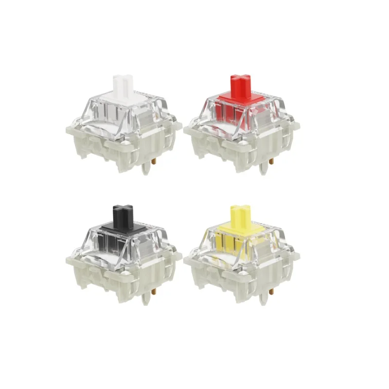 Przełączniki GATERON KS-9 Silent 2.0, 5-pinowe, liniowe, żółte, czerwone, czarne, białe, RGB SMD, DIY, hotswap, 35 sztuk w opakowaniu, do klawiatur mechanicznych. — zdjęcie produktu 7