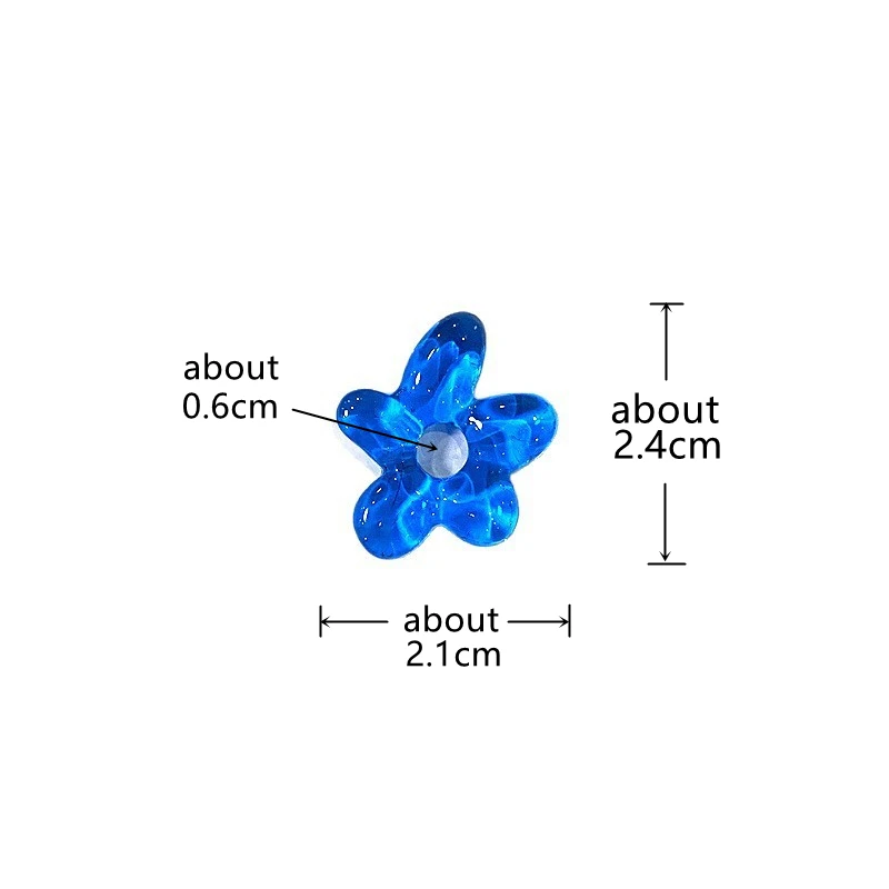 2pcs Dopamine Hollow Flower Glass Beads Mini Cute Floral Charms Pendant DIY Craft Jewelry Making Accessories for Handmade Lovers