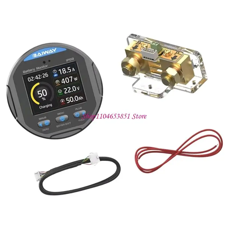 Waterproof Color Screen Coulometer 50A 100A 350A TR24 Battery Tester Capacity 