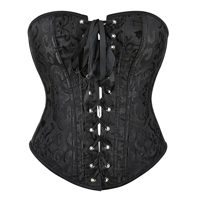 

Lace Up Corsets Tops Floral Bustier Overbust Corset Crop Top Vintage Camisole Sexy Women Gothic Corselet