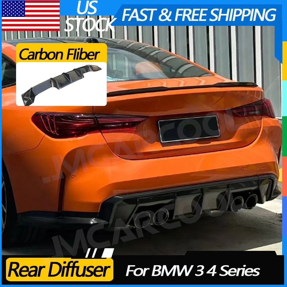 

JMCARCOOL задний диффузор из углеродного волокна, бампер, крышка для губ для BMW 3, 4 серии G80 G82 G83 M3 M4 2021 + автомобильные обвесы, внешние