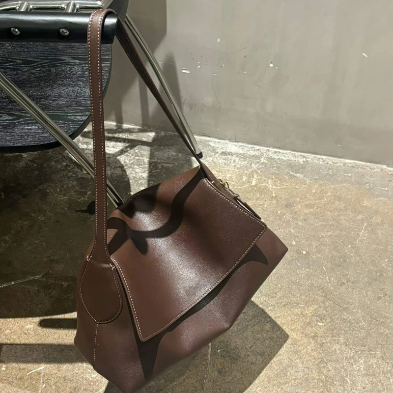 2026 Merk Designer Beknopte Mode Flap Schoudertassen Dames Echt Leer Elegante Handtas Met Grote Capaciteit Dames