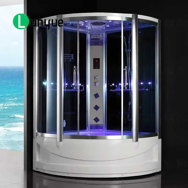 Portable Glass Sliding Door Corner Sauna Steam Shower Room Bathroom Steam Box Compact Design Easy Installation Home Spa