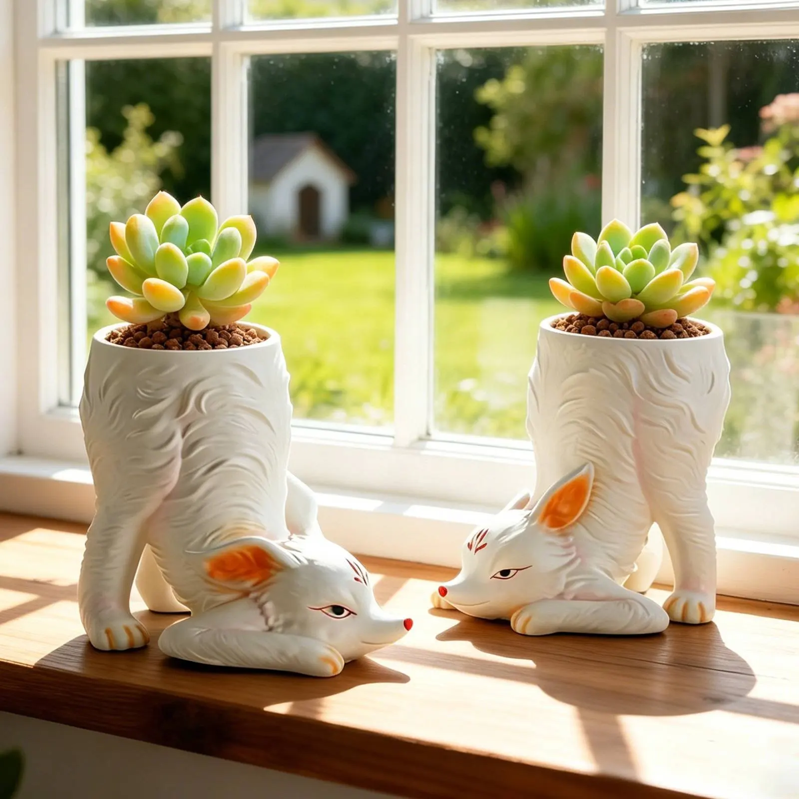 Wild Canine Planter Creative Design Wild Canine Flower Pot Succulent Pot Decorative Design Garden Decor Desktop Decoration