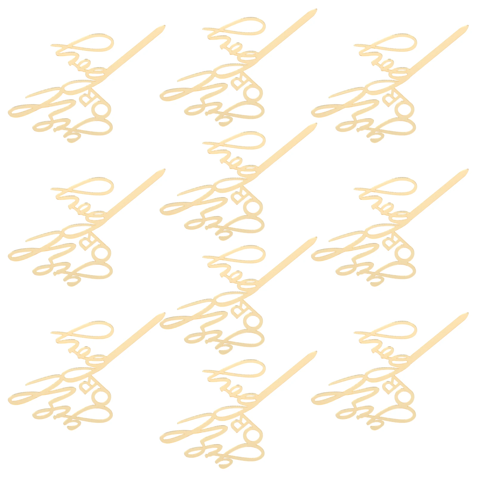 

10 Pcs Decor Gender Reveal Decoration Shower Cupcake Picks Birthday Toppers for Girls Acrylic Golden Food Insert