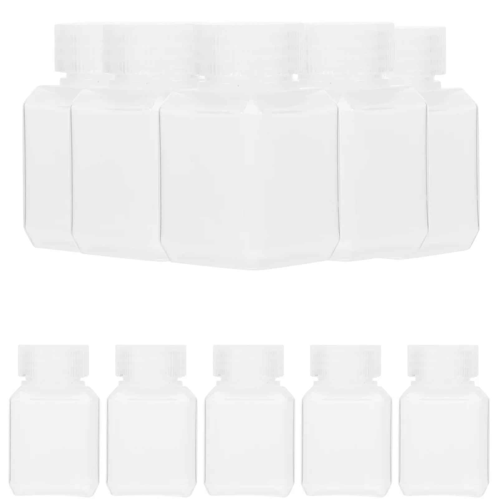 

10 Pcs Thickened Sealed Plastic Bottle Liquid Containers Empty Bottles Small Mini Sample Square