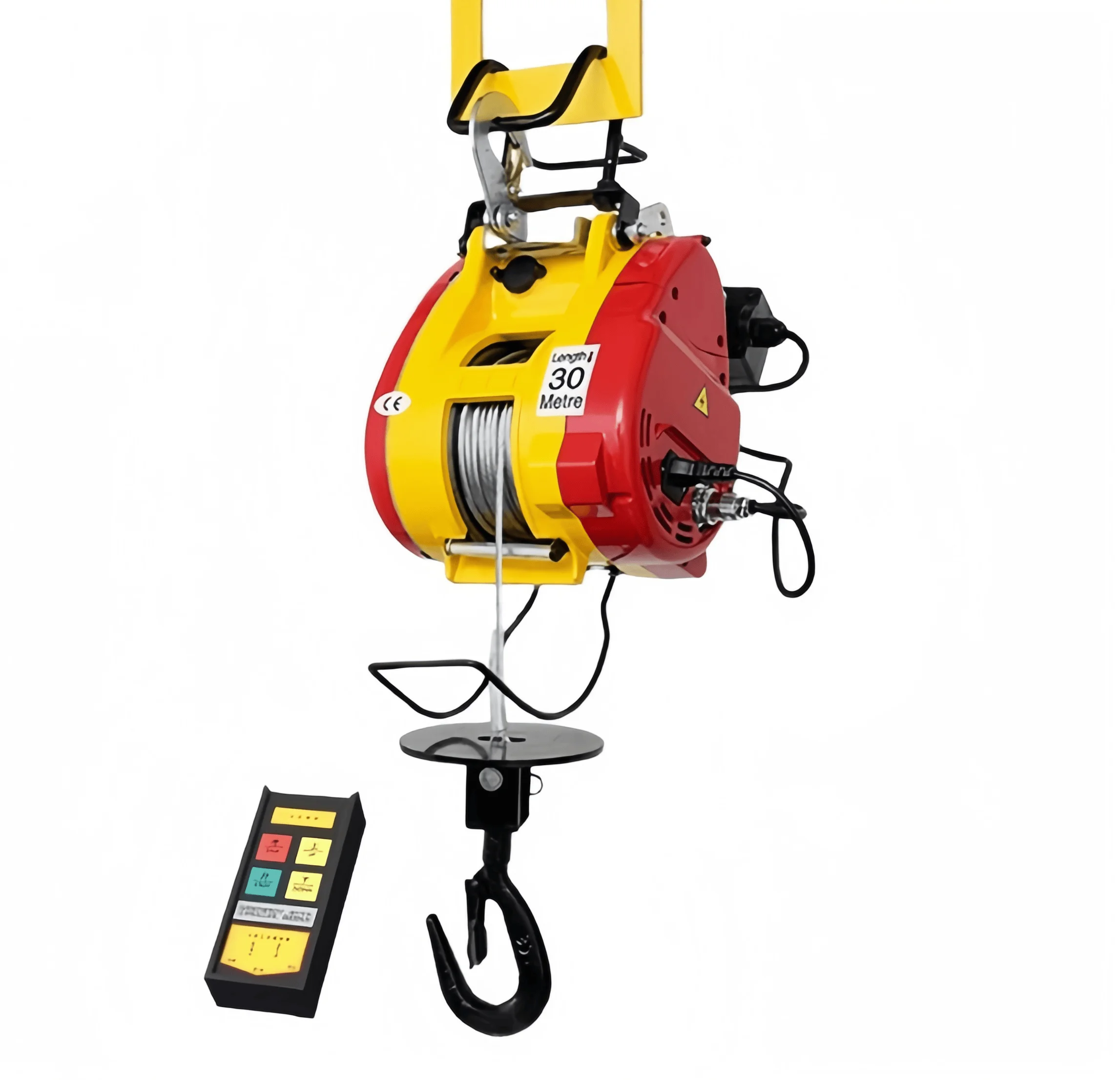 300kg/500kg 30m Portable Mini Wire Rope Sling Metal Electric Lifting Winch Hoist 220v/110v for Home, Workshop & Warehouse