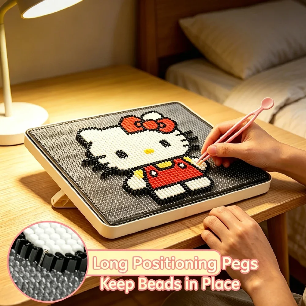 LED Light Guide Beads Board for 2.6mm Mini Fuse Beads, App Controlled Pixel Art Tray USB-C Rechargeable DIY