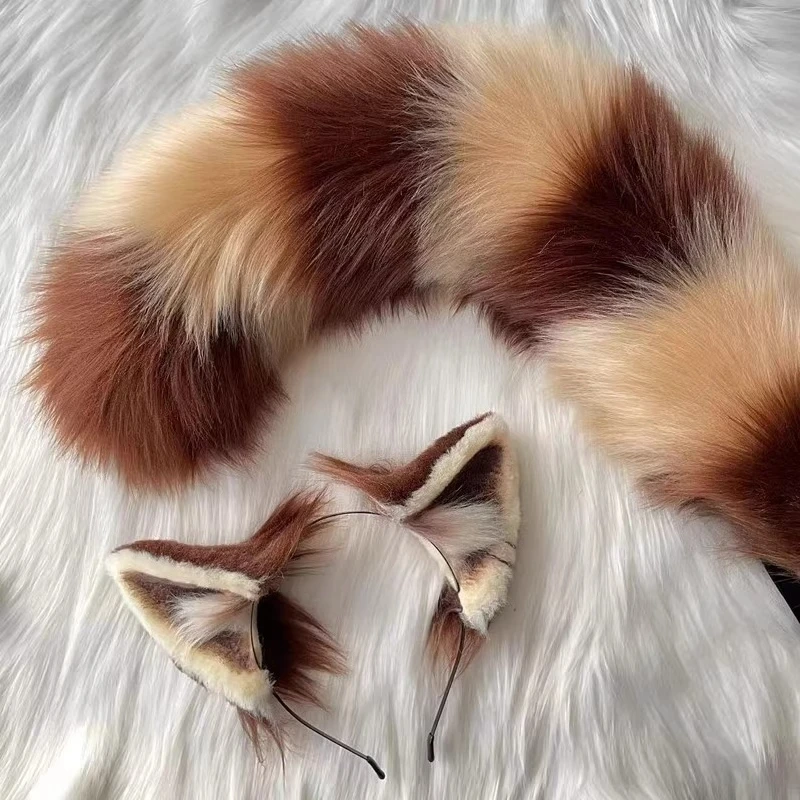 Hechos a mano nuevos, diadema con orejas, collar de cola, pendientes, diadema con orejas de oso para juegos de rol, accesorios de Lolita, Anime