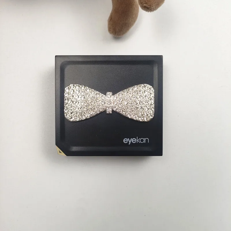 Portable Inlaid Rhinestone Contact Lens Case Mini Travel Storage Box for Eyewear Lens Storage Box Mini Contact