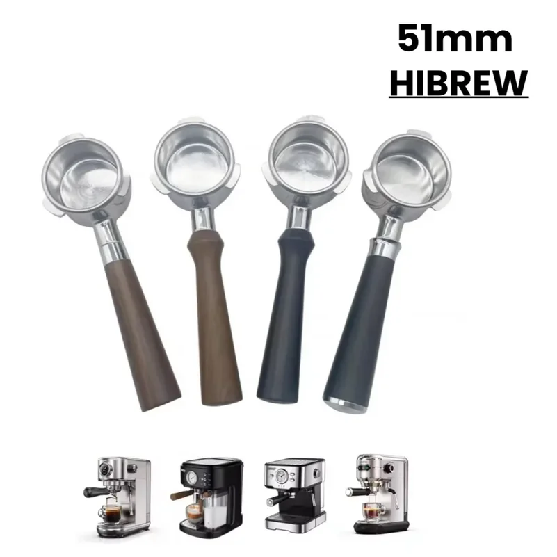 51mm Coffee Bottomless Portafilter Fits HIBREW H10B/H11/H8A,kitfort,Mr. Coffee,Sangkee ESS5,em450m Espresso Machine With Basket