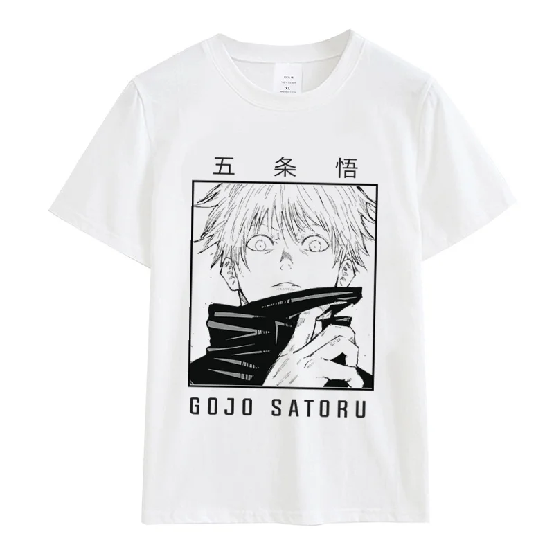 Anime T Shirt Cool Satoru Gojo Printed Round Neck Short Sleeve for Men and Women Fashion Casual Cotton Loose Women's Tee Tops