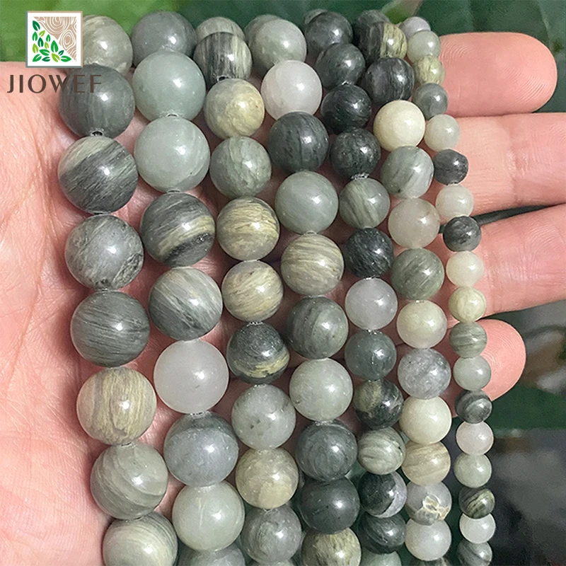 Natural Stone Green Hair Quartz Stone Loose Spacer Beads For Jewelry Making DIY Bracelet Necklace 15'' Strand 4/6/8/10/12mm