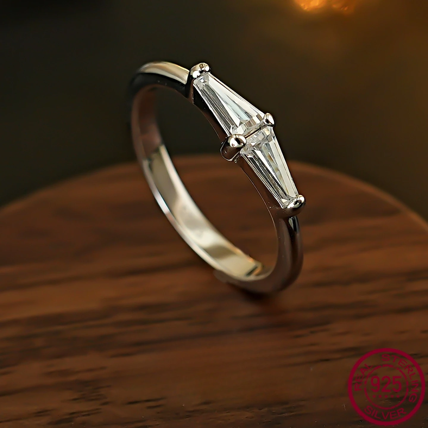 

New Small Circle Stacked Ladder Square Diamond S925 Silver Ring with Small and Niche Design Wedding Jewelry