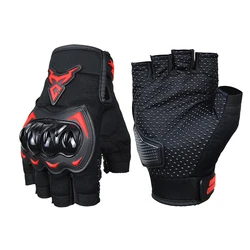 Summer Motorcycle Cycling Half Finger Gloves Touchscreen Motocross Gloves Comfortable Breathable Motorbike Gloves Wear-resistant