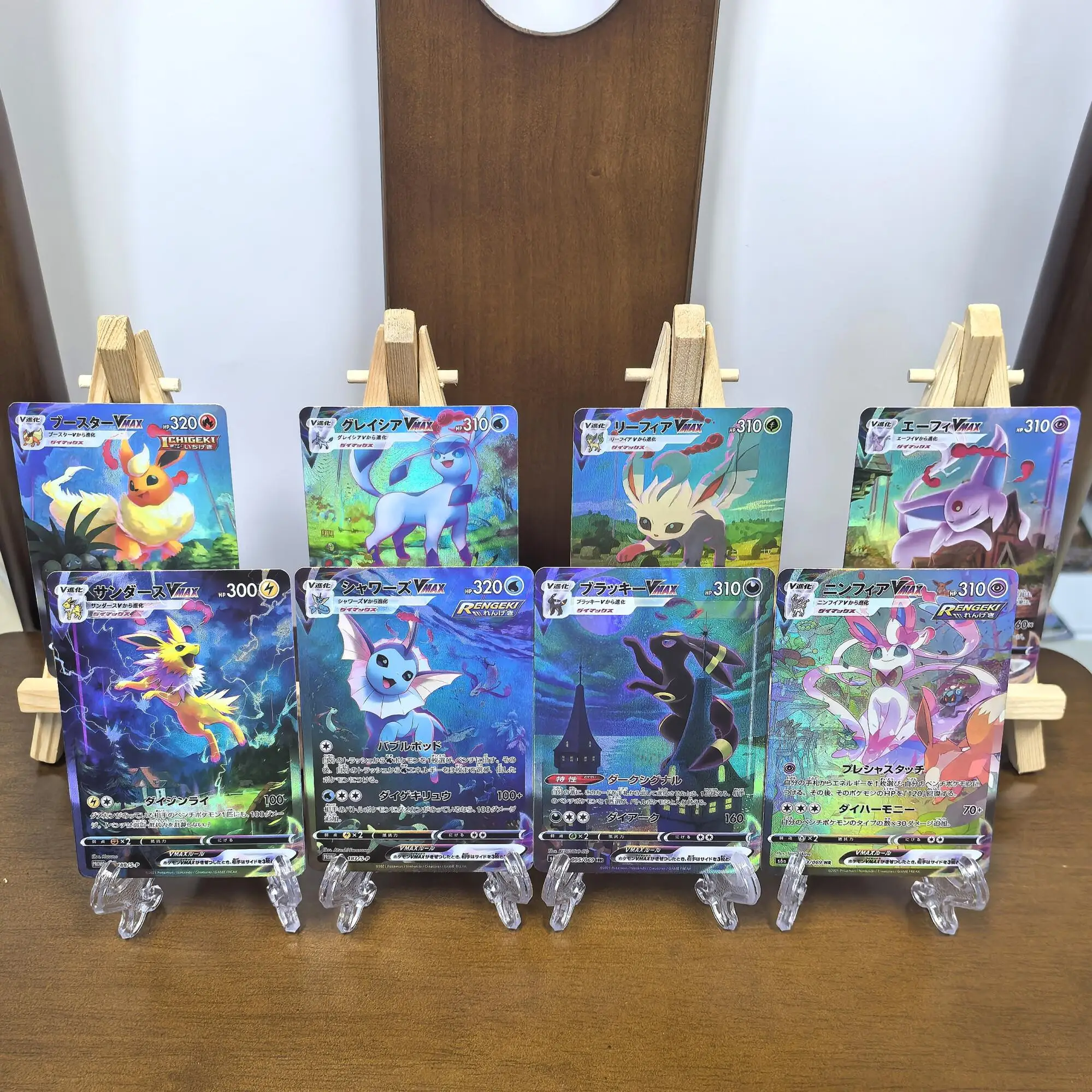 Tarjeta Coleccionable Japonesa PTCG P.M. S6A, Familia Eevee Umbreon Sylveon VMAX, Tarjeta Individual RARA, Juego Clásico de Anime, Regalo, Juguetes