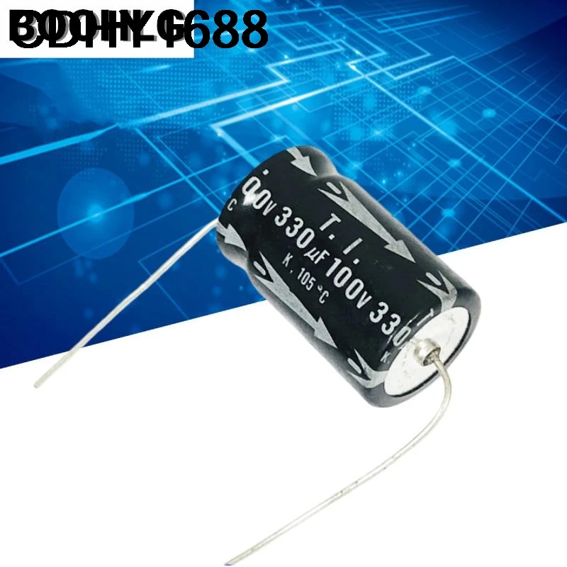 

5 шт. горизонтальный осевой поляризованный фильтр электролитический конденсатор 100 В 330 мкФ 16X25 мм