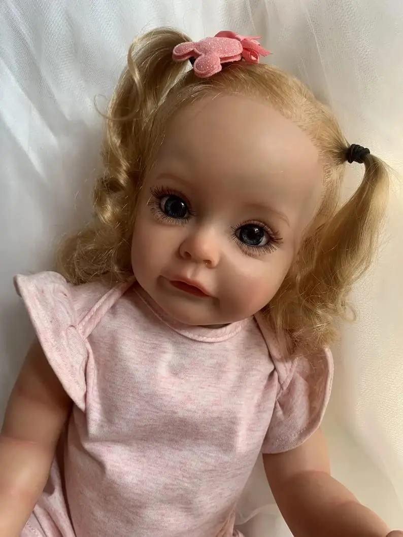 55cm sue-sue corpo inteiro de vinil bonito princesa reborn criança menina boneca realista múltiplas camadas pintura 3d pele mão enraizado cabelo