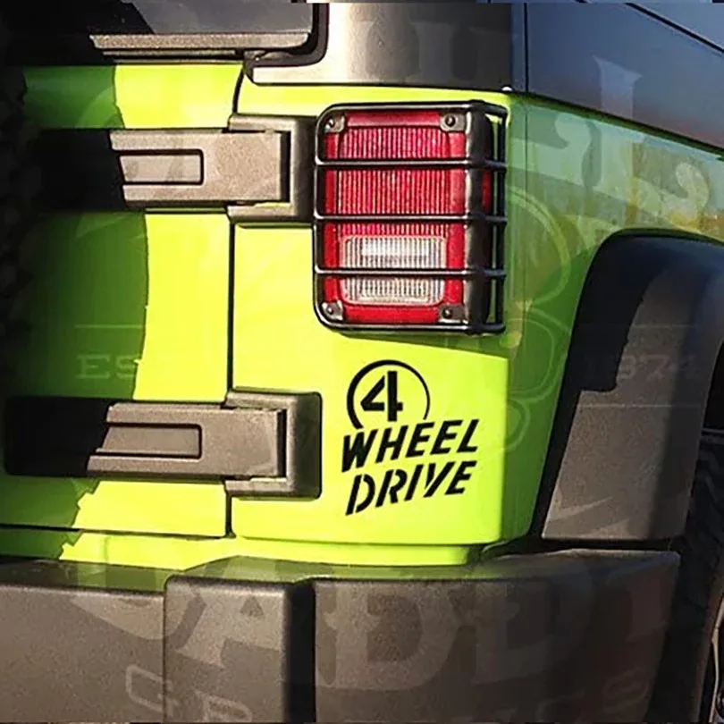 

4 Wheel Drive Willys Decal Matte Sticker Graphics For Jeep Wrangler Unlimited JK TJ YJ CJ XJ 2007-2017 2018 2019 2020 2021