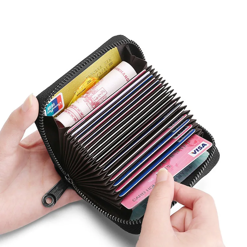 ID Cards Holders Bank Credit Bus Cards Cover Anti Demagnetization Coin Pouch Wallets Bag Business Zipper Card Holder Organizer