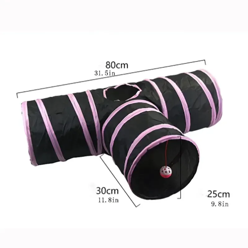 Wear-resistant Foldable Pet Animal Tunnels Cat Play Tunnel with Crinkle Playing Toy for Cats Guinea Pig Rabbits Funny Cat Supply