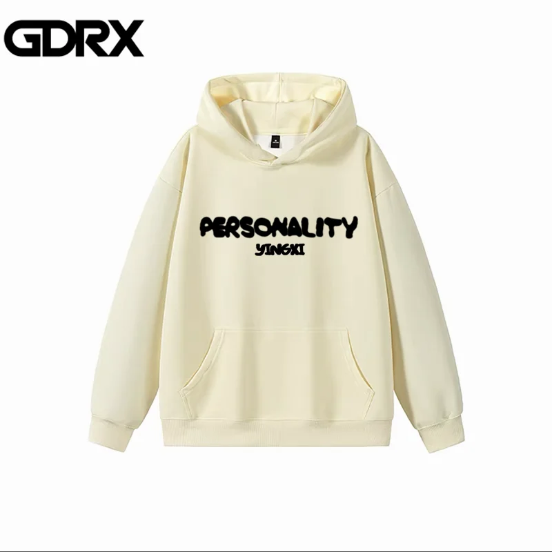 Heavy Velvet Hooded Sweatshirt Men Trendy Hoodie Thickened Warm Retro Design Niche Sweatshirts