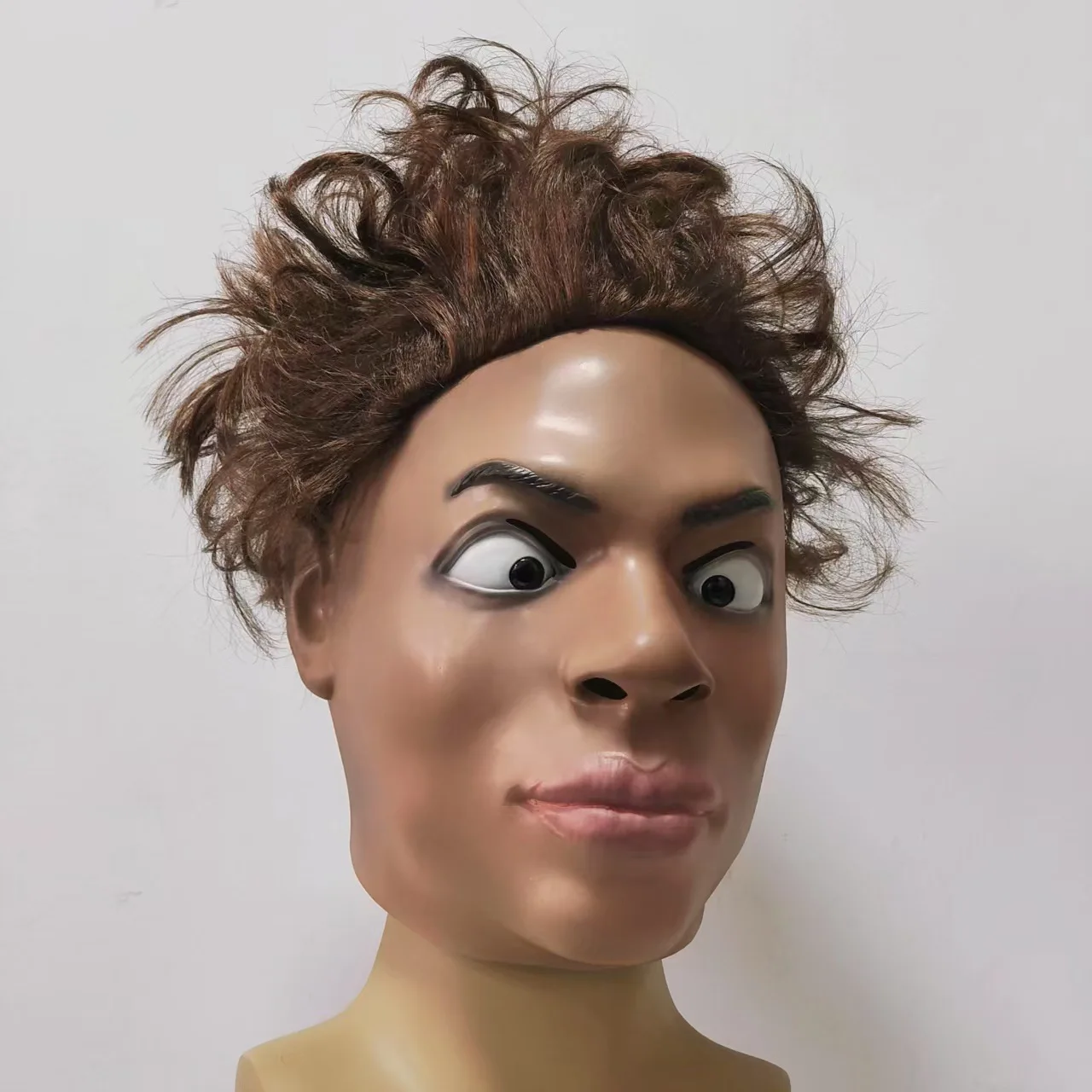 Realistische Latex-Menschenkopfmaske für Männer, Party-Scherzartikel, Kostüm, Halloween-Cosplay-Maske – Detail 6