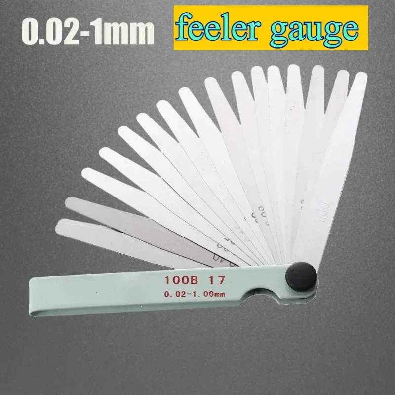 Feeler Gauge17 Blades Feeler Gauge Metric Gap Filler 0.02-1.00mm Gage Measurment Tool For Engine Valve Adjustment