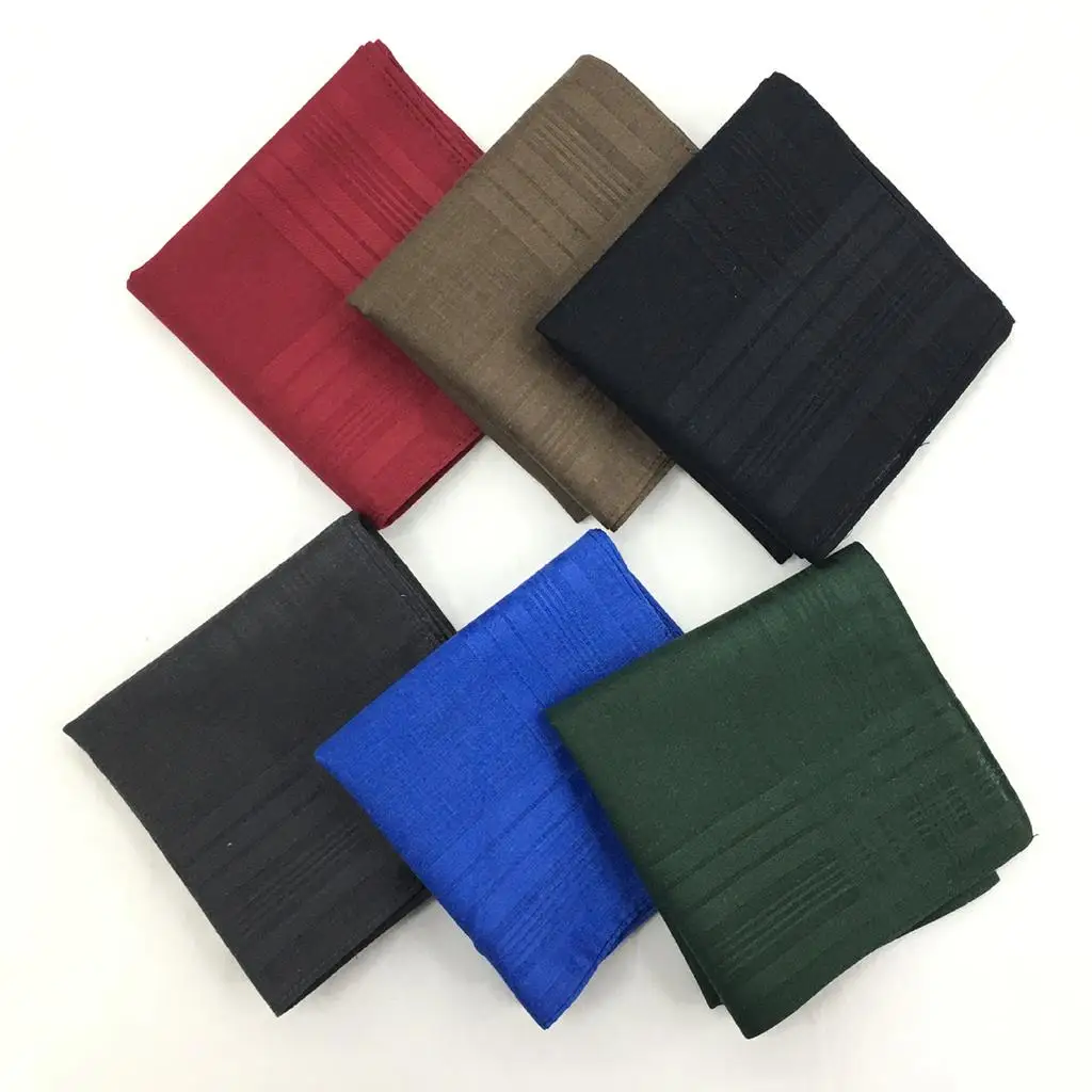 12 Pack Mens Vintage Solid Handkerchiefs Pocket Squares for Wedding Party