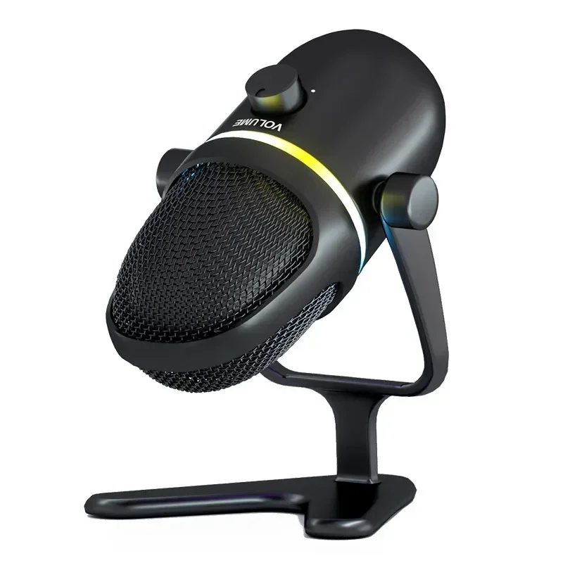 USB new RGB gradual change super heart-shaped pointing game microphone, condenser one-button silent microphone