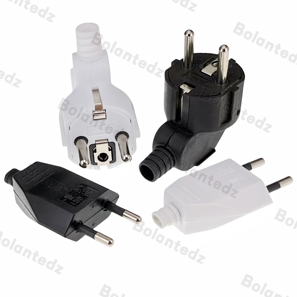Adaptador de enchufe europeo de repuesto, 16A macho, Francia, Corea, Alemania, enchufes de CA, enchufe de pared Schuko EU recargable para Cable de alimentación