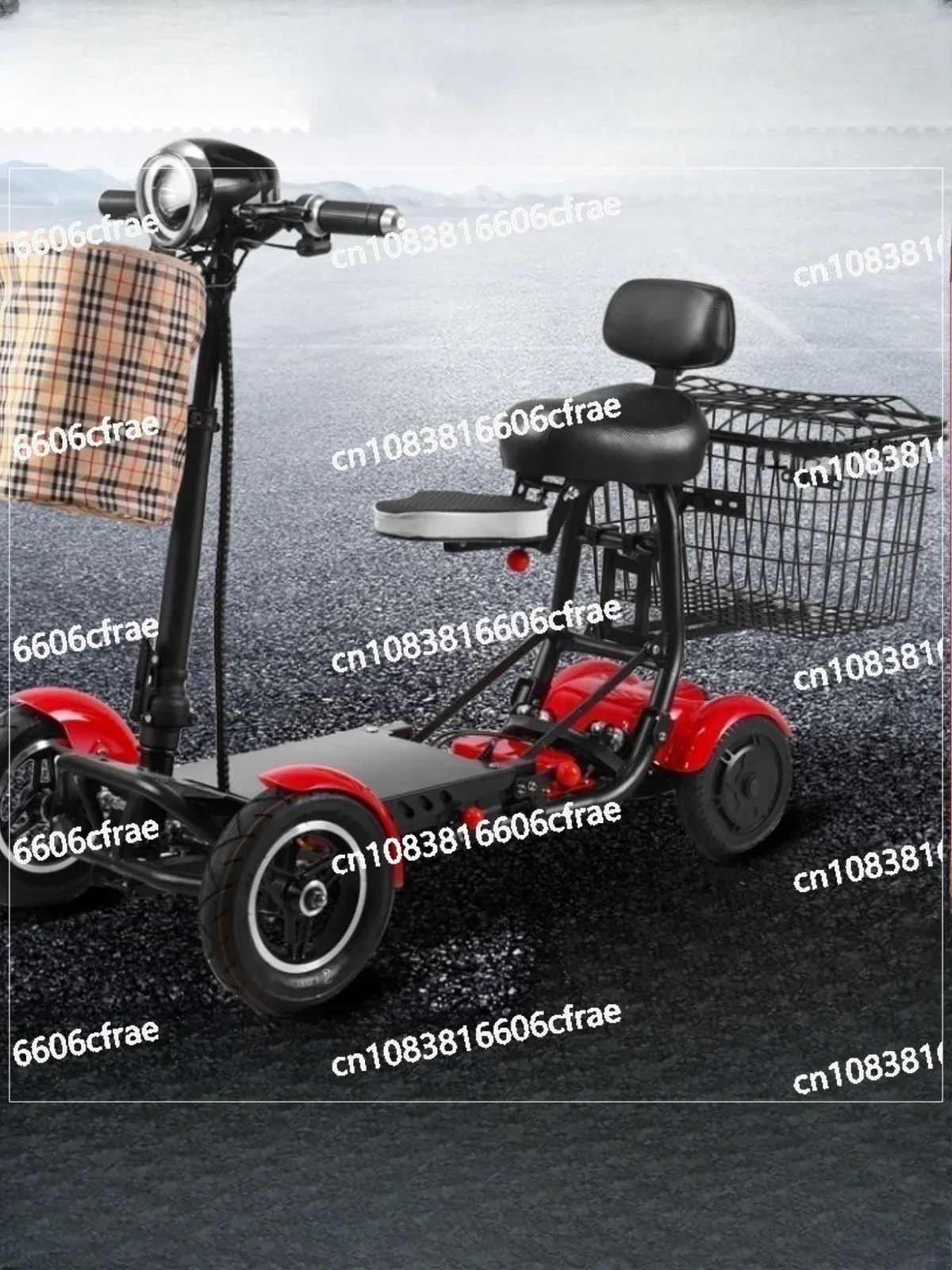 Elderly Scooter Four-wheel Foldable Lightweight Small Elderly Scooter Household Electric Four-wheeler Safe and Stable