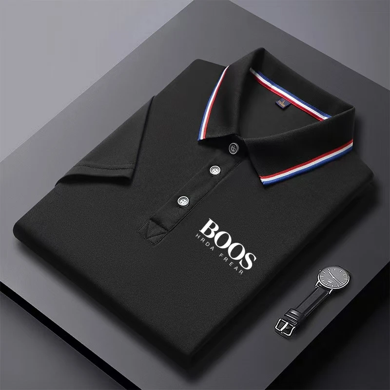 New Men'S Casual Fashion Comfortable Polo Shirt Solid Color Short Sleeve Polo Shirt Casual Fashion Collar Top image 6