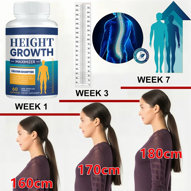 

Кальций для роста роста, витамина D, добавка для роста, более высокие капсулы, увеличение силы костей, усилитель гормонов для взрослых и детей