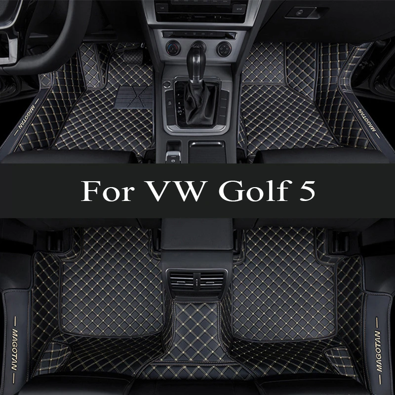 

Car Floor Mats For VW VW Golf 5 MK5 A5 2003~2007 Leather Mat Auto Interior Parts Luxury Rug Carpet Pad Car trunk mat