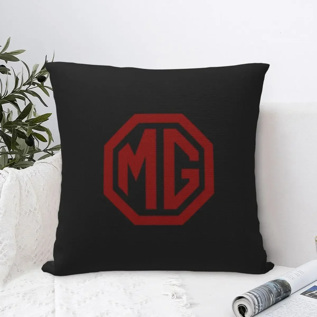 MG Car Logo Merchandise Essential Kwadratowa poszewka na poduszkę Poszewka na poduszkę Zip Dekoracyjna wygodna poduszka do domu Sypialnia