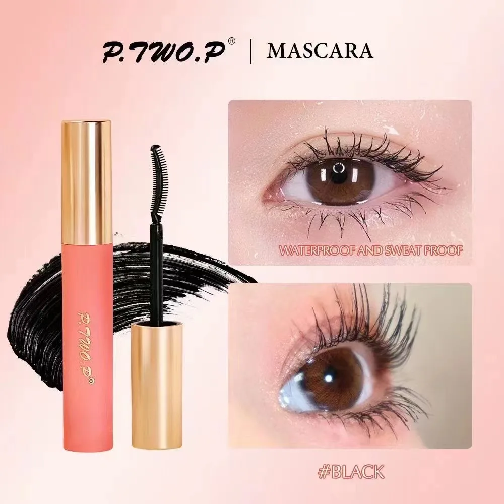 P.TW O.P-máscara rizadora de fibra de seda 4D negra de larga duración, ultrafina, resistente al agua, extensión de volumen, Cosméticos femeninos, maquillaje de ojos