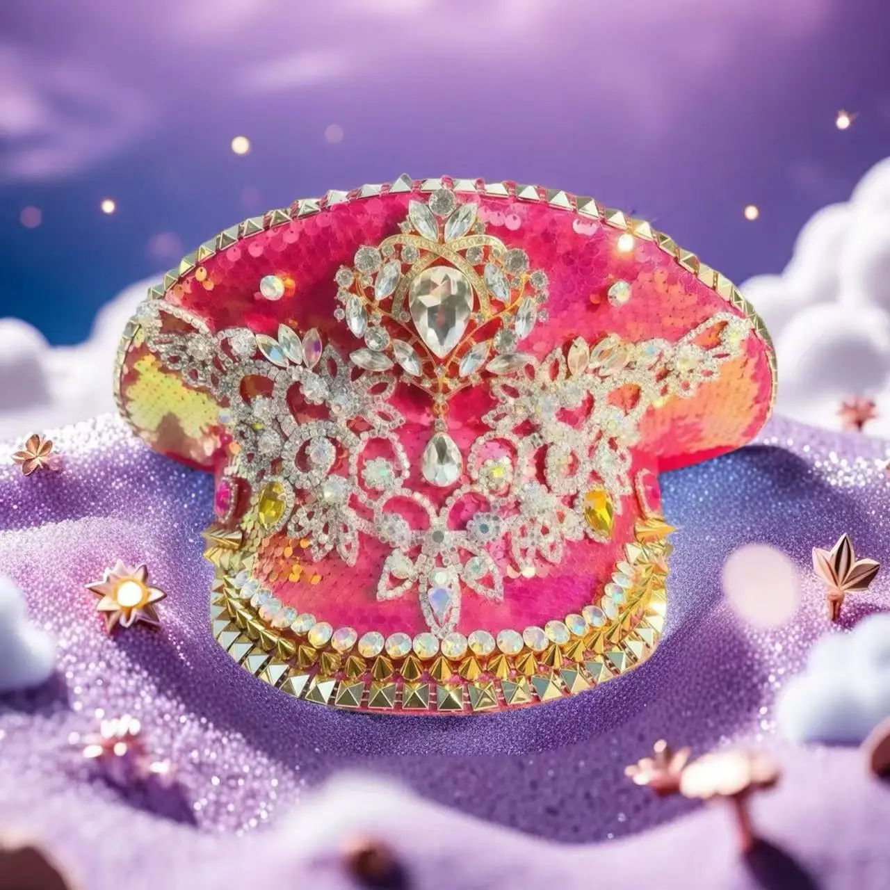 HongLuan chapeaux de capitaine rouge strass pour femme de Festival homme brûlant, chapeau de Costume d'halloween adulte, accessoires féminins de Cosplay