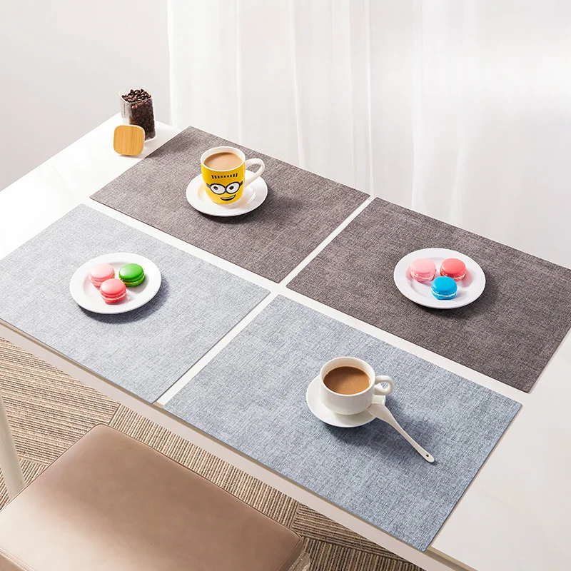 

Placemat Anti-scalding Simple Pvc Leather Western Placemat Waterproof, Oil-proof and Heat-insulating Mat Double-sided Bowl Mat