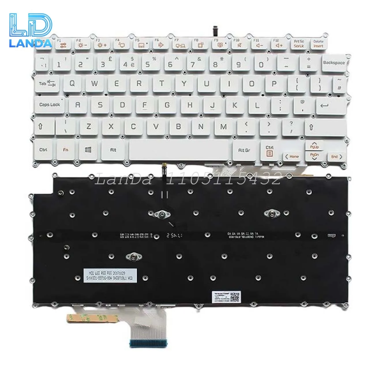 

Laptop Keyboard For LG 13Z980 13Z990 14Z980 14Z990 White US Backlit