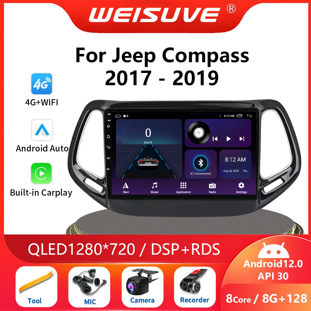 

Android 13 Car Radio Multimedia Video Player For Jeep Compass 2 MP 2016 2017 2018 2019 Navigation Autoradio Head Unit Carplay 4G