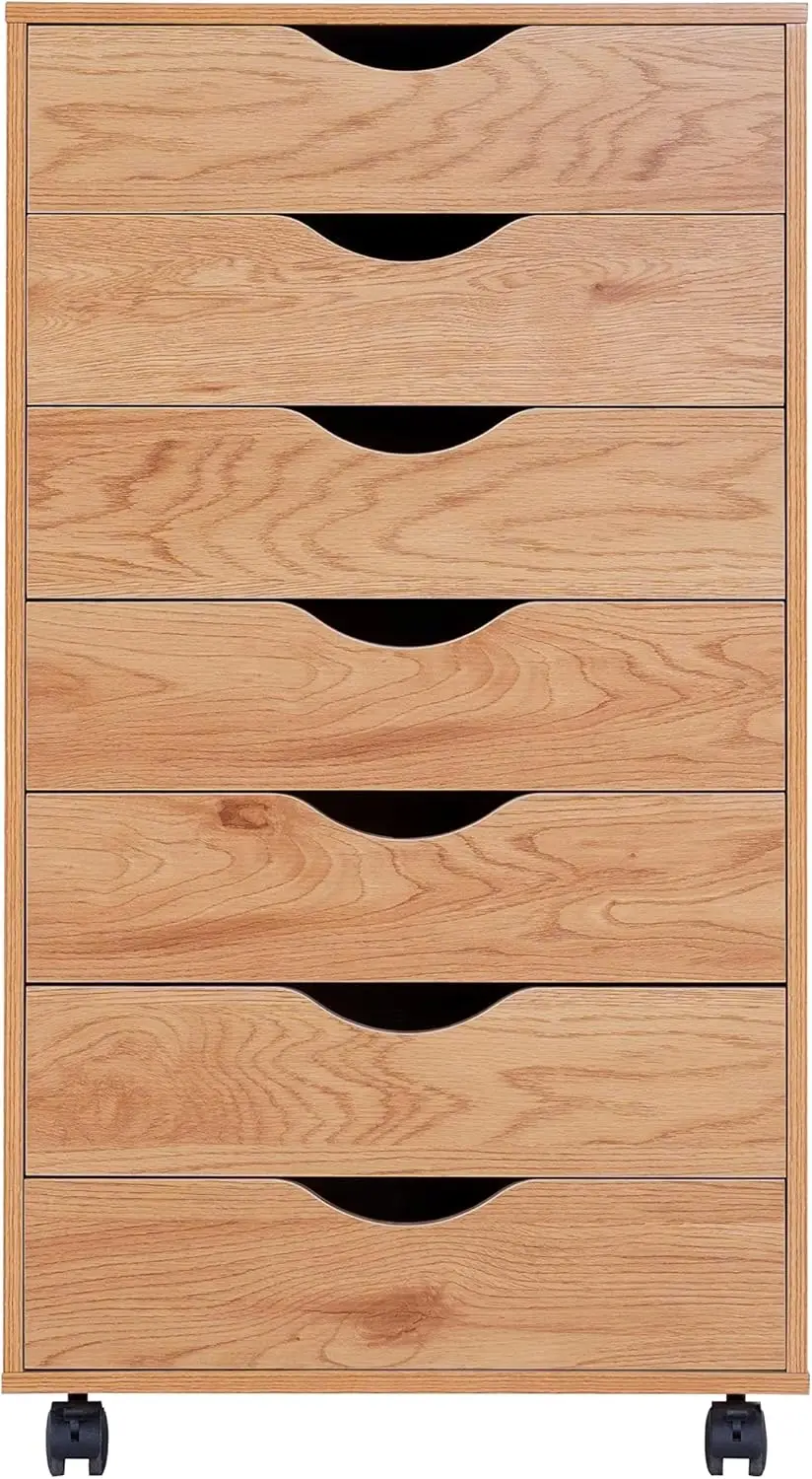 

Комод с 7 ящиками для спальни, стильный высокий комод на колесиках, полки для хранения, небольшой комод для гардеробной, туалетный столик с