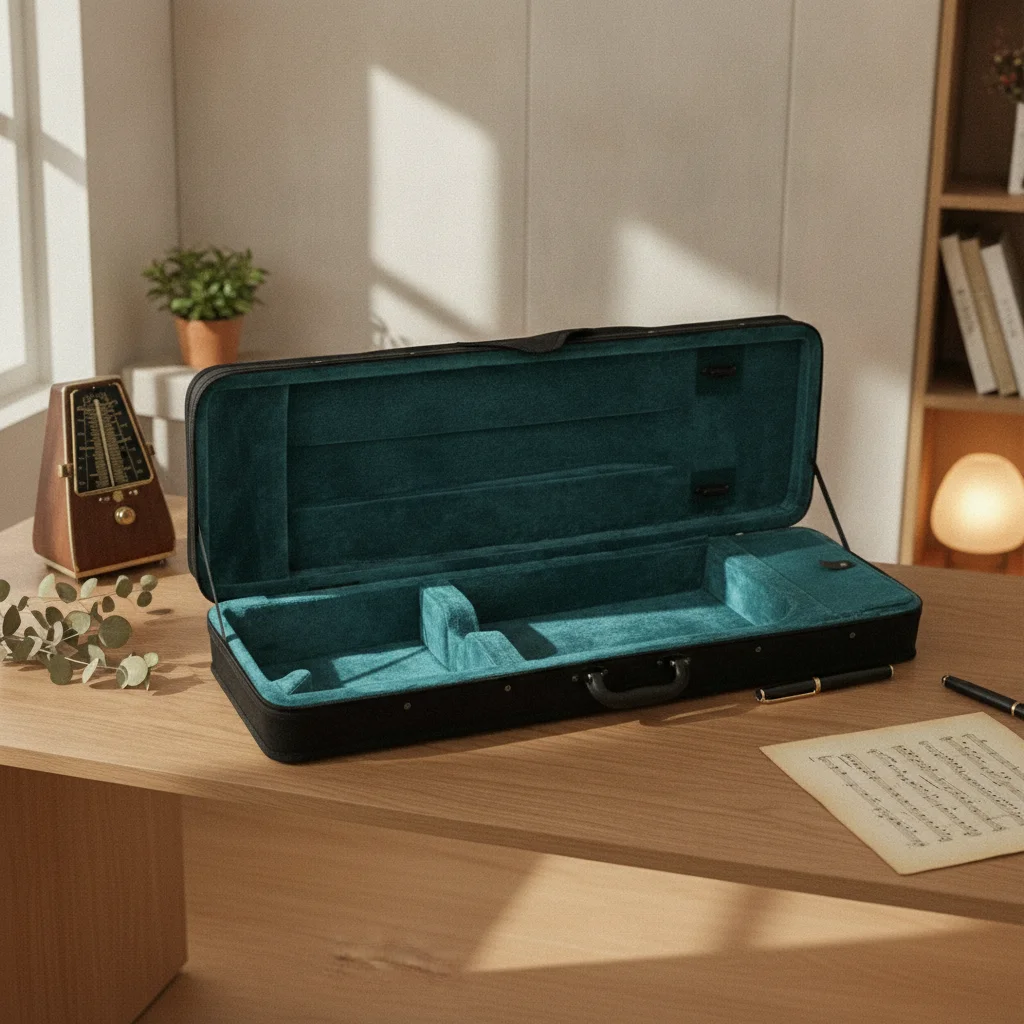 Violin Case Oxford Cloth Hard-Shell Violin Case String Instrument Carrier Black Musical Storage Long-Lasting