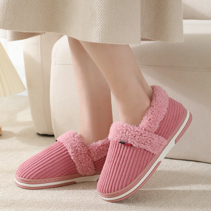 New Winter Thick Plush Slippers Couples Indoor Home Furry Shoes Non Slip Men Women Furry Warm Casual Plush Soft Cotton Slippers