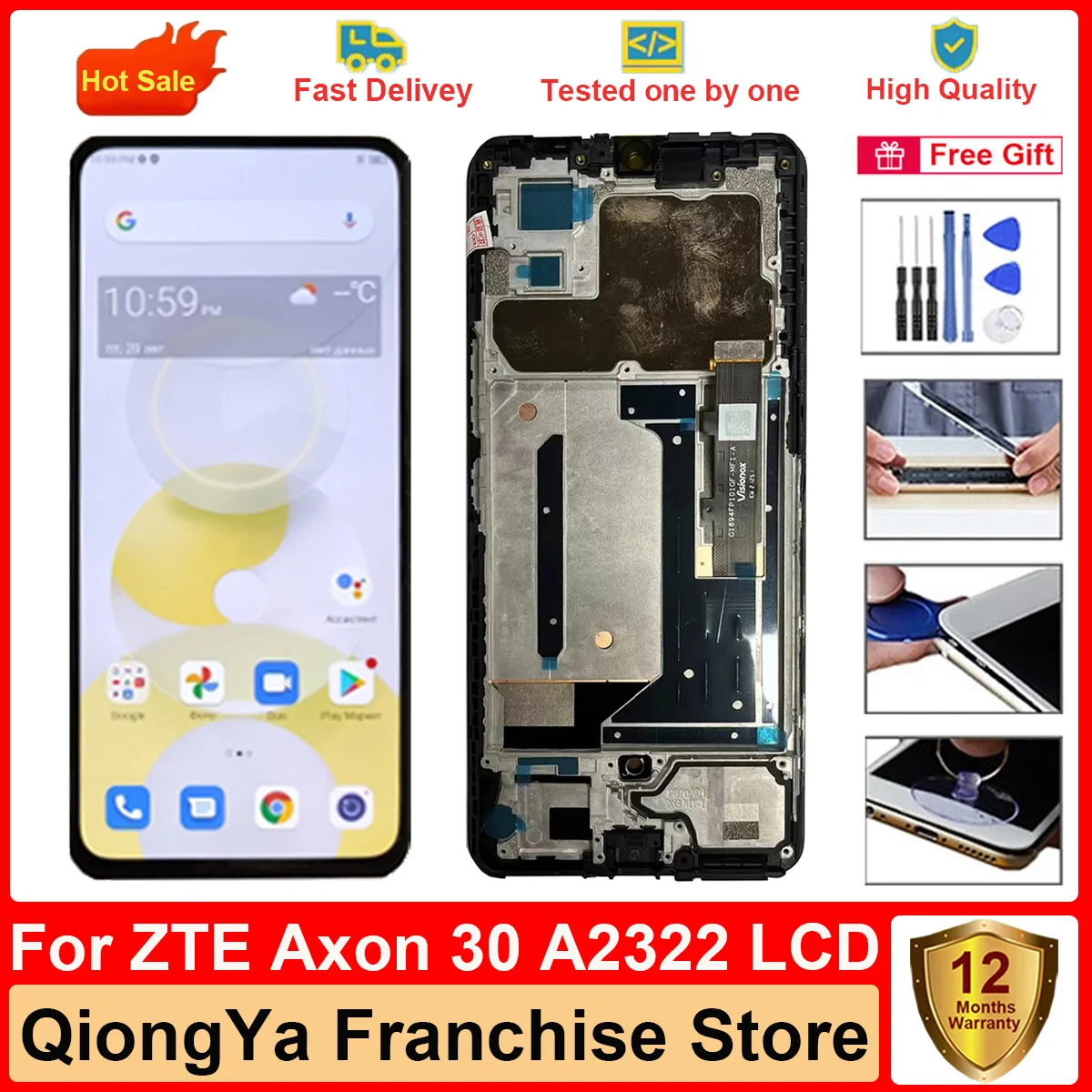 original-692-tested-amoled-a30-display-for-zte-axon-30-5g-a2322-a2322g-with-frame-lcd-and-touch-screen-digitizer-assembly-part