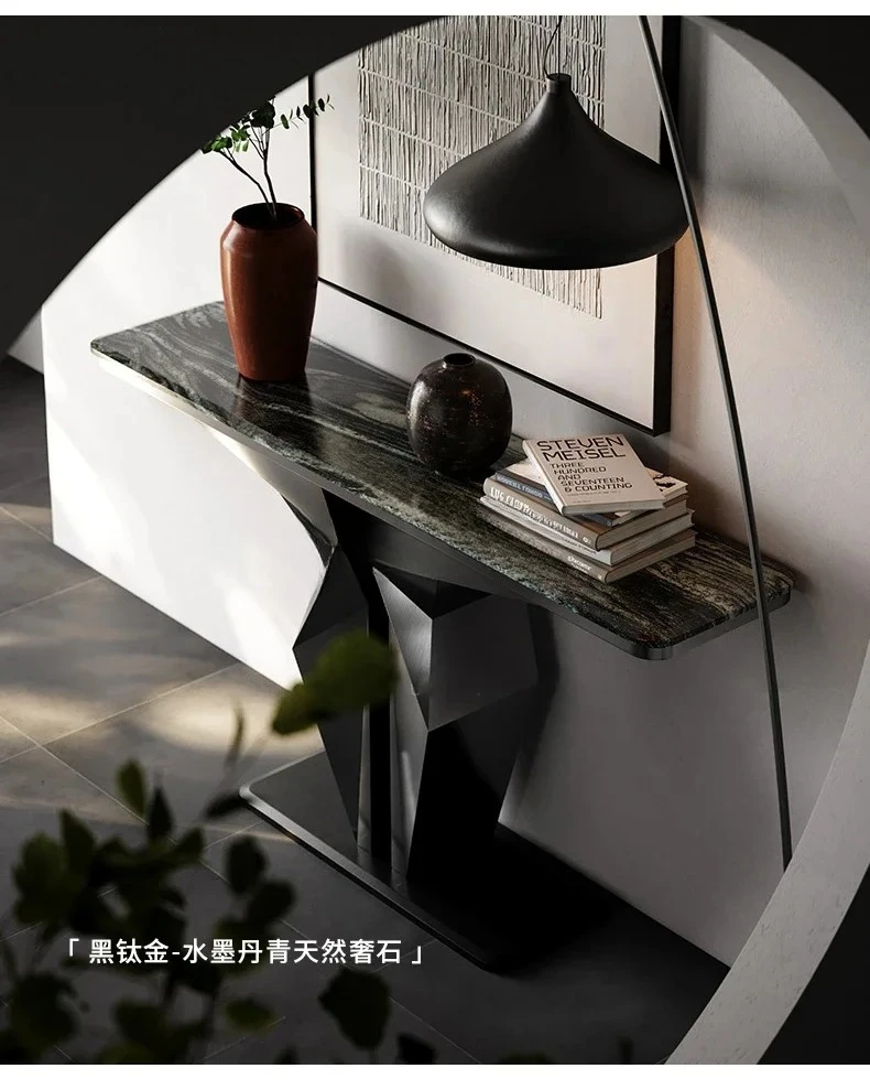 

Affordable Luxury Style North America Black Walnut Wooden Hallway Table Modern Minimalist Wall Series Table