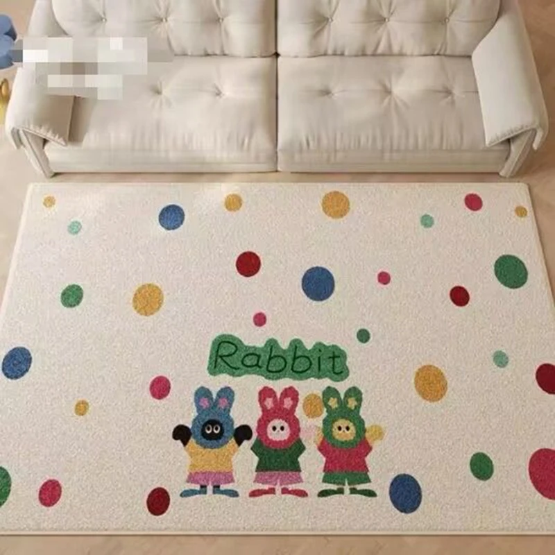 VIKAMA Cartoon Living Room Carpet Princess Style Bedroom Side Rug Bedside Cushion Baby Crawling Mat Home Decoration view 5