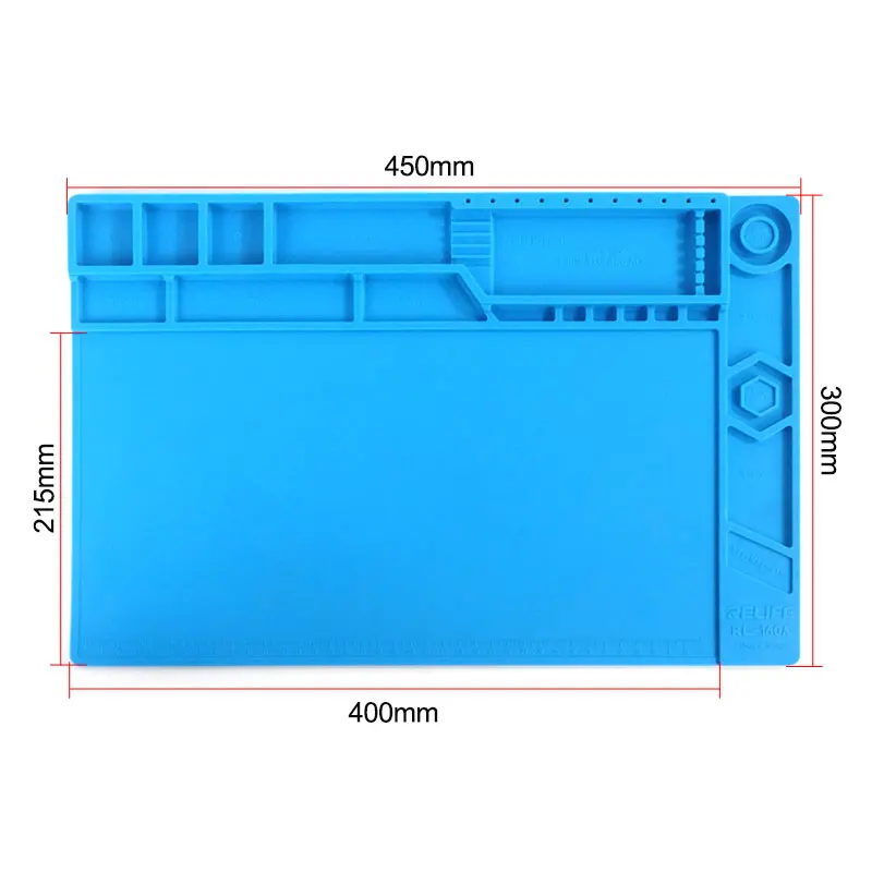 RELIFE RL-160A Tapete de reparo de alta temperatura para manutenção de celular com armazenamento magnético Almofada de solda de reparo antiestático