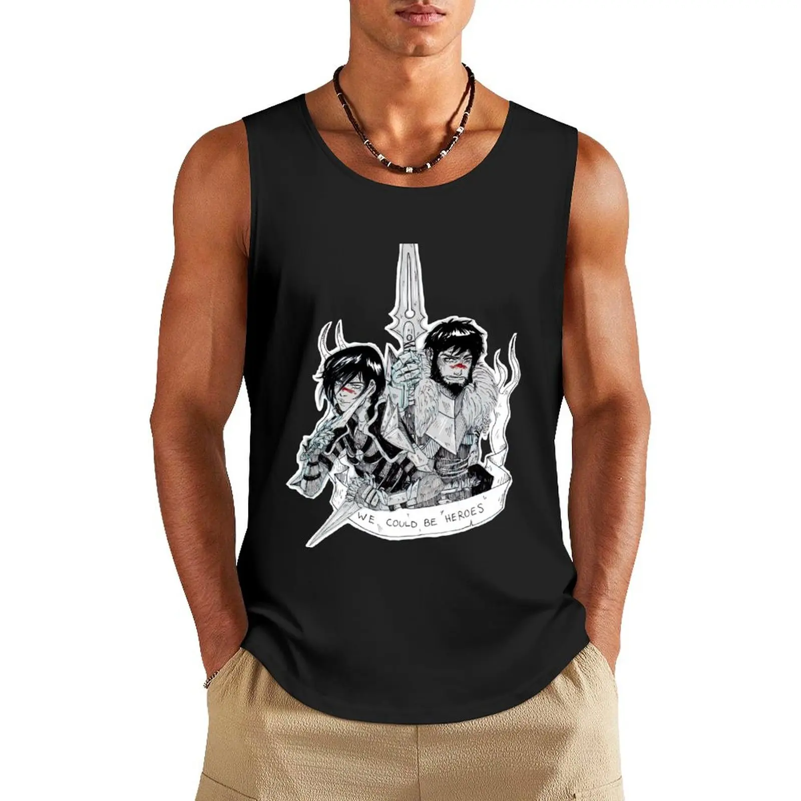 

H A W K E Tank Top clothing men plain t-shirt Men's t-shirts Men's sleeveless gym shirts