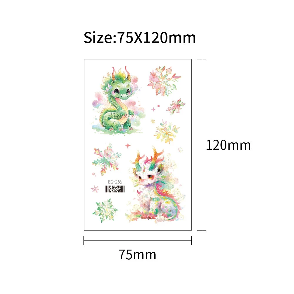 VeeCharm - Glitter Animal Temporary Tattoo Stickers for Kids Children: Safe, Waterproof, Child-friendly, Party Gifts, 1/18 Sheet